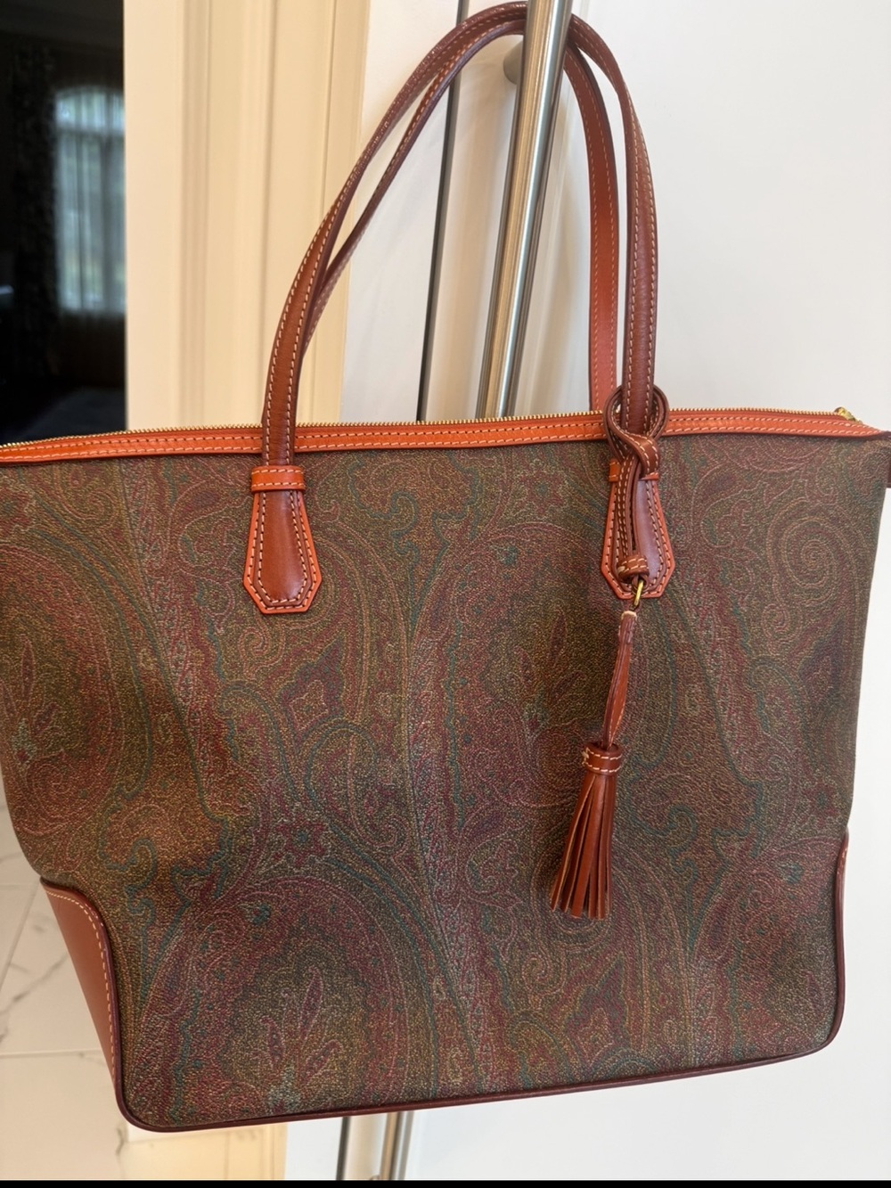 Etro Paisley Tote Bag in Brown